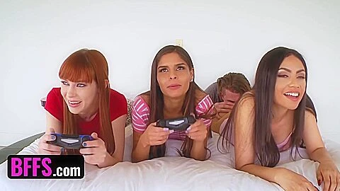 Gamer Girls Take Turns Sucking On Step Bros Dick With Alexa Nova And Katya Rodriguez