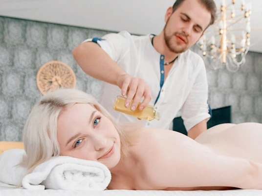 Hard sex at full-body massage